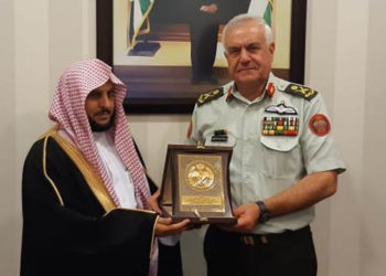 الحنيطي يستقبل مدير عام الشؤون الدينية للقوات المسلحة السعودية