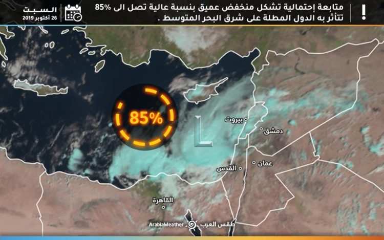 منخفض عميق قادم باتجاه الأردن بحسب موقع طقس العرب