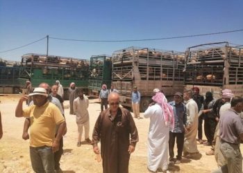 مزارعون يغلقون دوار الدبابة في المفرق