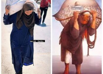 “جمل المحامل”.. إمرأة غزيّة تعيد رسم صورة الصمود مجددًا