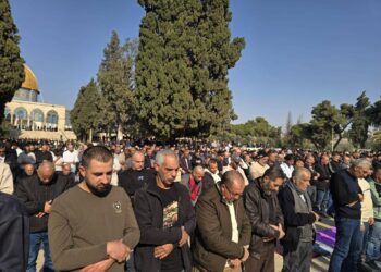 60 ألف فلسطيني يؤدون صلاتي الجمعة والغائب في المسجد الأقصى