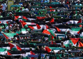 مواجهة علمي فلسطين والاحتلال تخطف الأضواء في مدرجات قمة مصر والأرجنتين