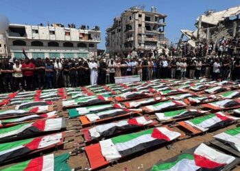 تشييع جثامين مجزرة عائلتي أبو شريعة والحساينة في غزة